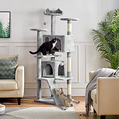 Yaheetech 54in Cat Tree Tower Condo Furniture with Scratch Post Y196