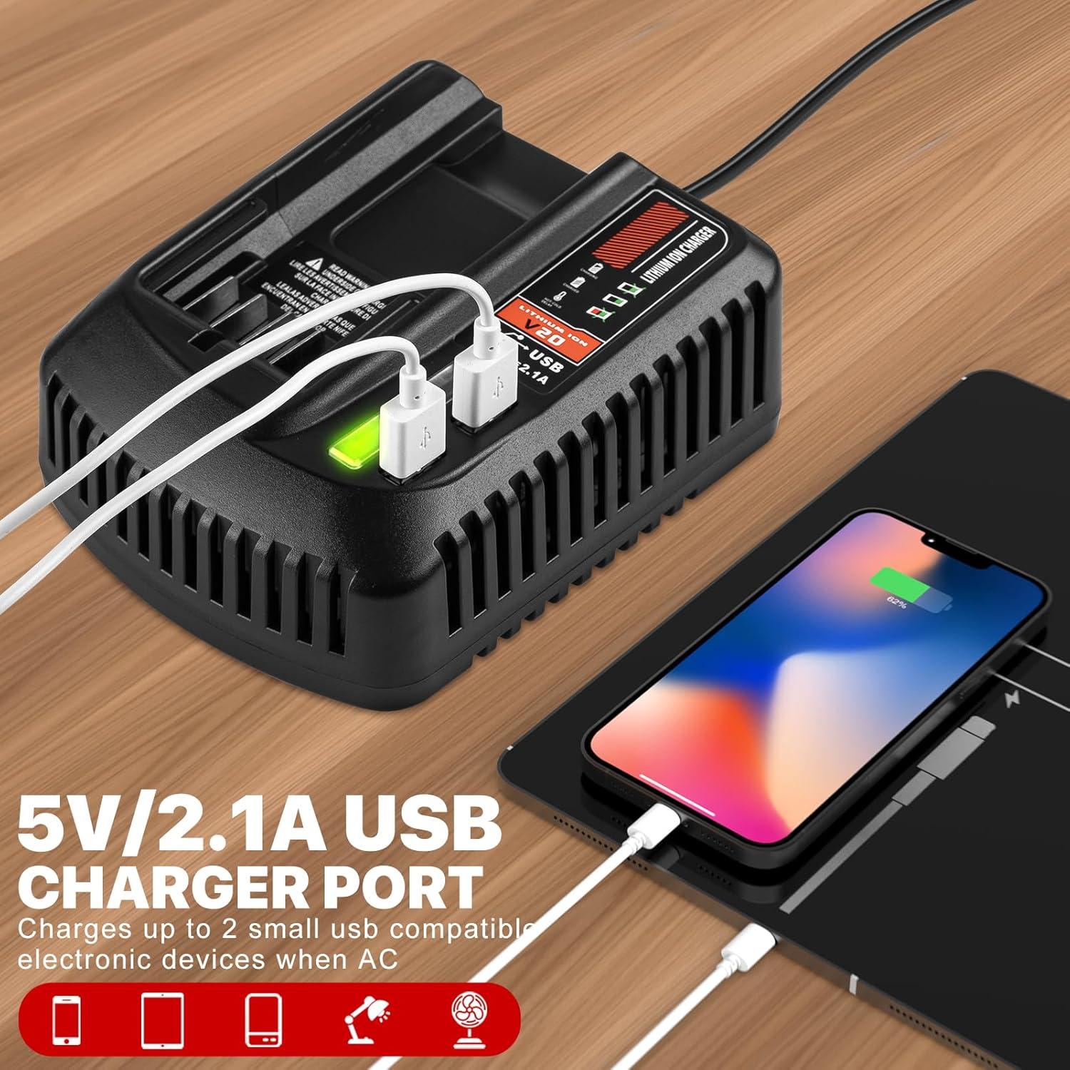 2Pack 20V 3.5Ah Replacement Battery and Charger Kit for Craftsman V20 X966888