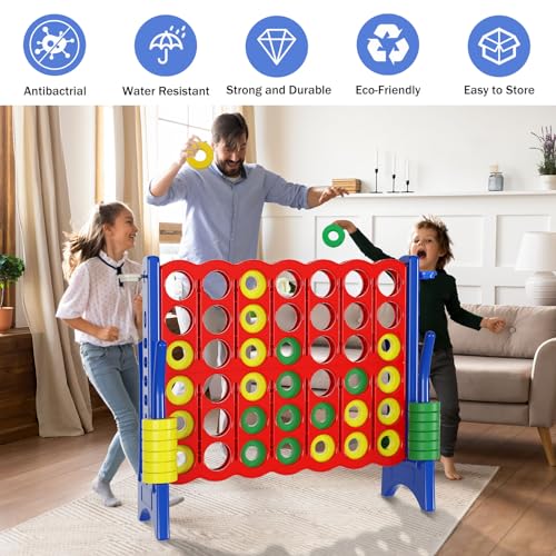 Oversized 4 in a Row Connect Game with Giant Carry Bag, 4 ft Wide, Indoor & Outdoor, Red & Blue I9291