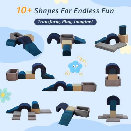 7 Pieces Climbing Toys and Blocks Soft Foam Climber Playset for Toddlers Ages 1-3 K6925