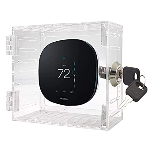 Universal Thermostat Lock Box with Key, Clear Acrylic Cover, 7.3 x 4.7 x 2.2 inch W96382