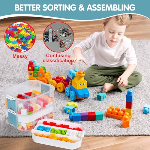 Stackable Toy Storage Organizer with Clear Compartments for Building Blocks Q640