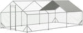 Chicken Coop Large Metal Chicken House,Walk-in Poultry Cage Chicken Run Pen Dog Kennel Duck House with Waterproof and Anti-Ultraviolet Cover (XL(10' L x 20' W x 6.56' H))