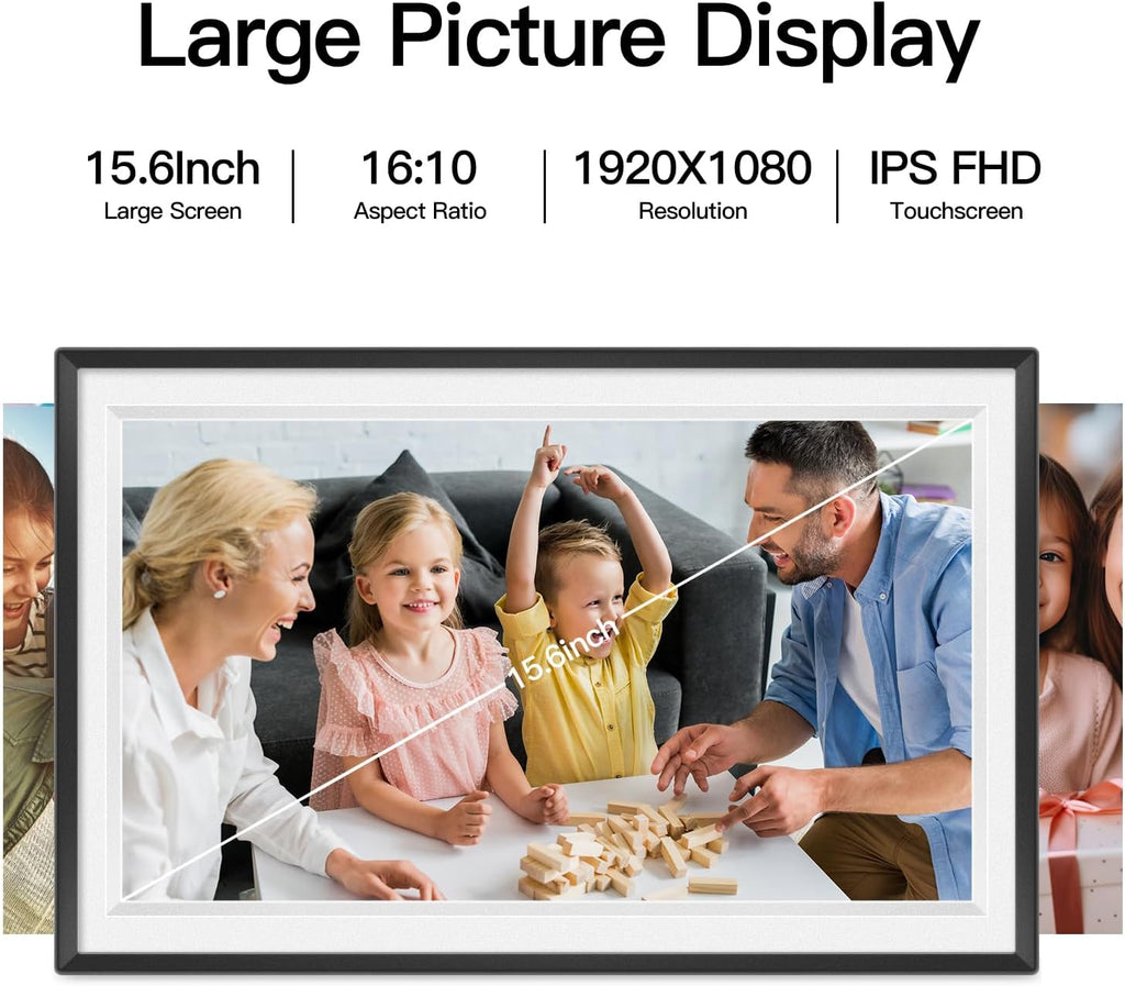 15.6 Inch Touch Screen WiFi Digital Picture Frame with 32GB Storage A386
