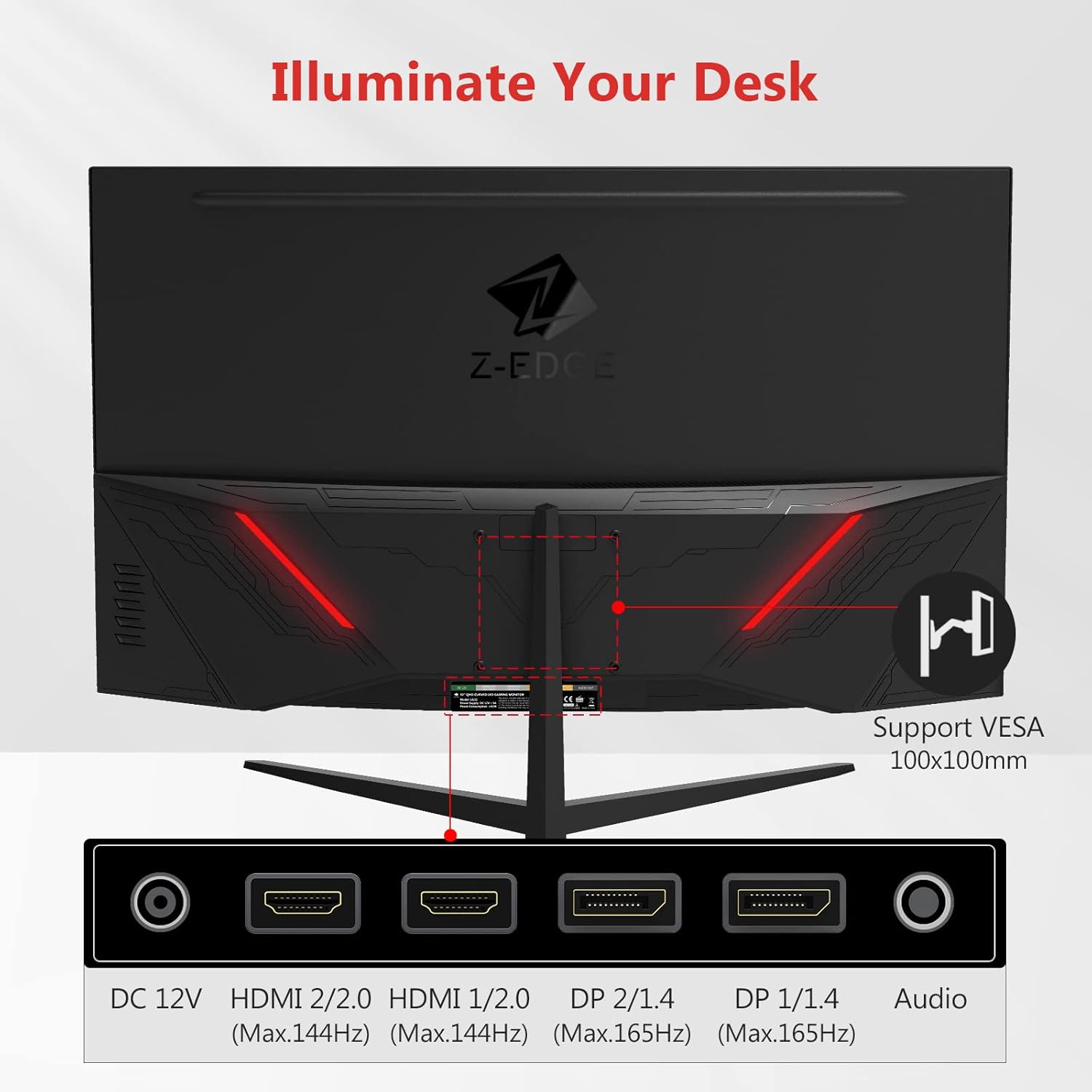 Z-Edge Curved Gaming Monitor Bundle 24-inch & 32-inch 2 Pack, 165Hz/75Hz, 1080P/1440P, AMD FreeSync Premium B385