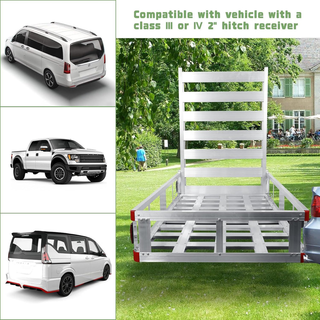 50" x 29.5" Hitch Cargo Carrier 500lb Capacity for 2" Receiver, SUV Truck Pickup T1416