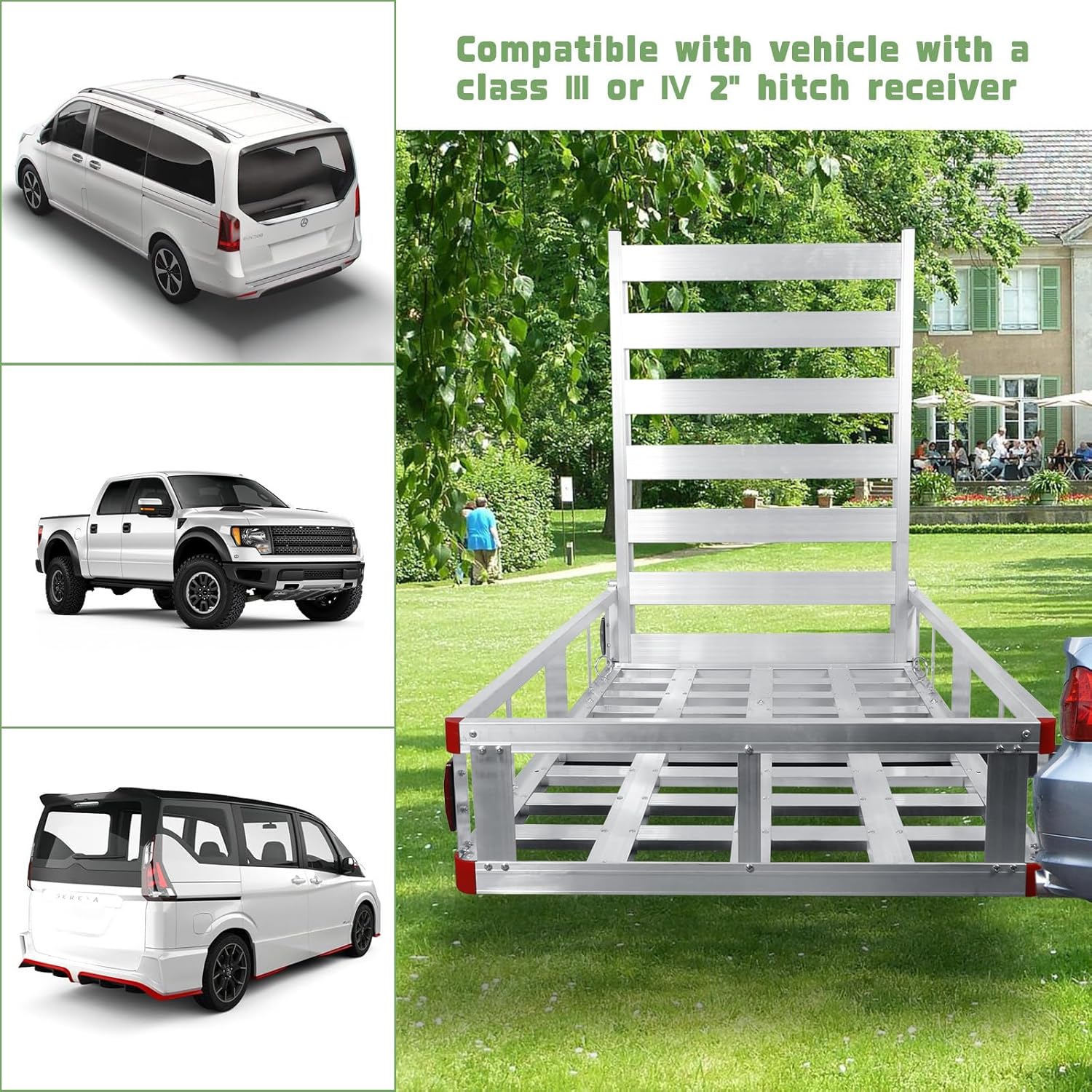 50" x 29.5" Hitch Cargo Carrier 500lb Capacity for 2" Receiver, SUV Truck Pickup T1416