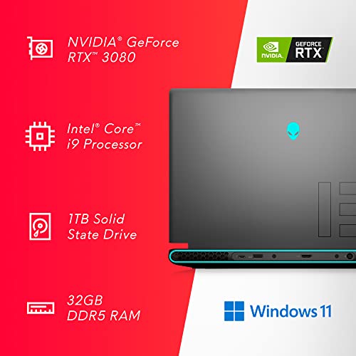 Alienware m15 R7 Gaming Laptop 15.6" QHD 240Hz, RTX 3080, 32GB RAM, 1TB SSD O163