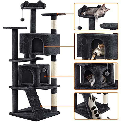 Yaheetech 54in Cat Tree Tower Condo Furniture with Scratch Post Y196