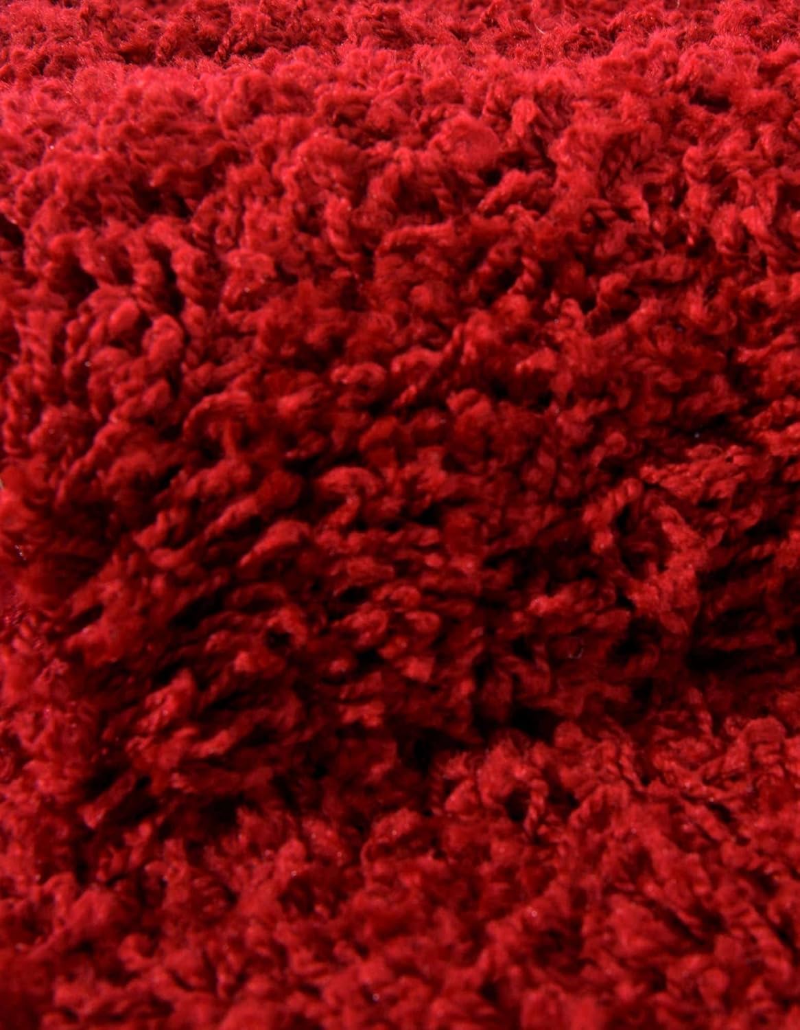 Rugs.com Über Cozy Solid Shag Rug 8' x 11' Cherry Red J691