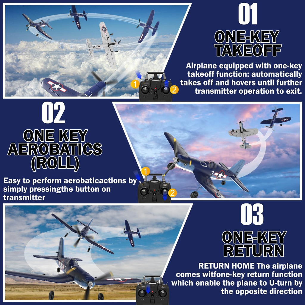 LEAMBE 4 Channel RC Plane F4U Corsair Ready to Fly Aircraft M54038