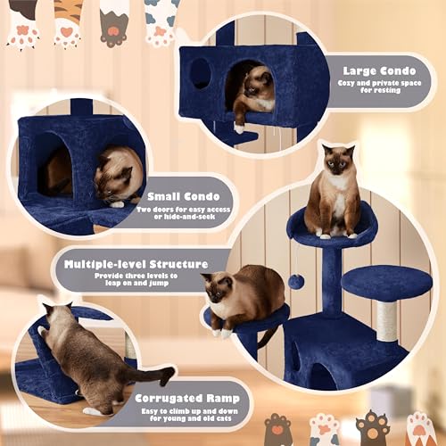 Yaheetech 54in Cat Tree Tower Condo Furniture with Scratch Post Y196