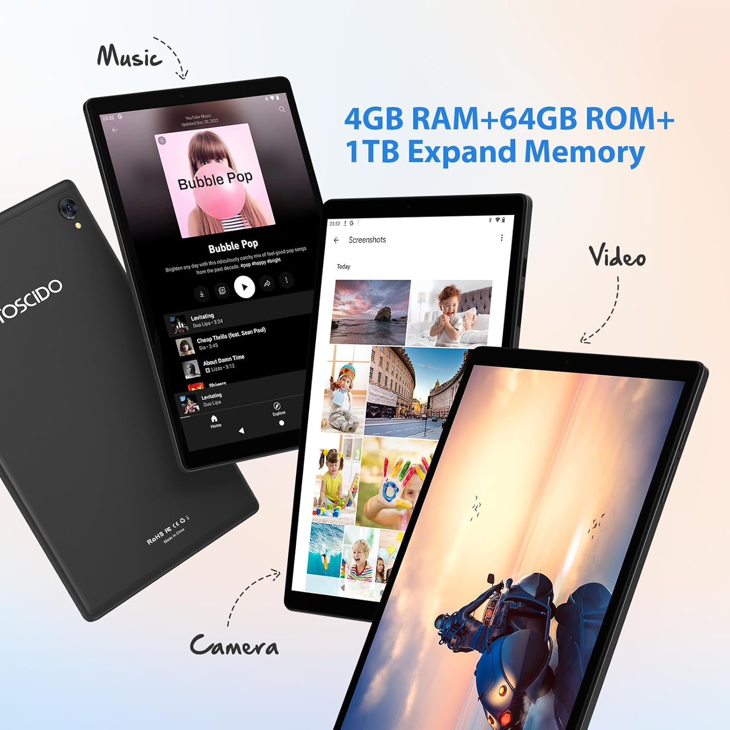 Tablet 10.1 inch Android 4GB+64GB Octa-Core Black P923515