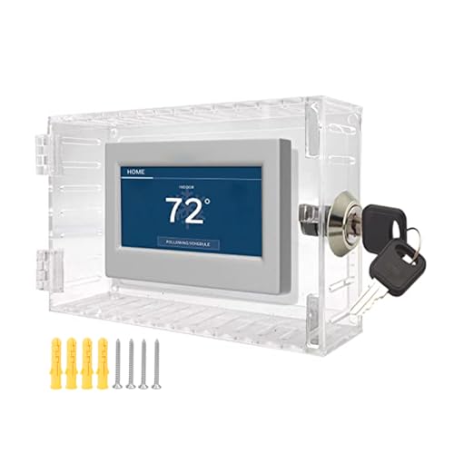 Universal Thermostat Lock Box with Key, Clear Acrylic Cover, 7.3 x 4.7 x 2.2 inch W96382