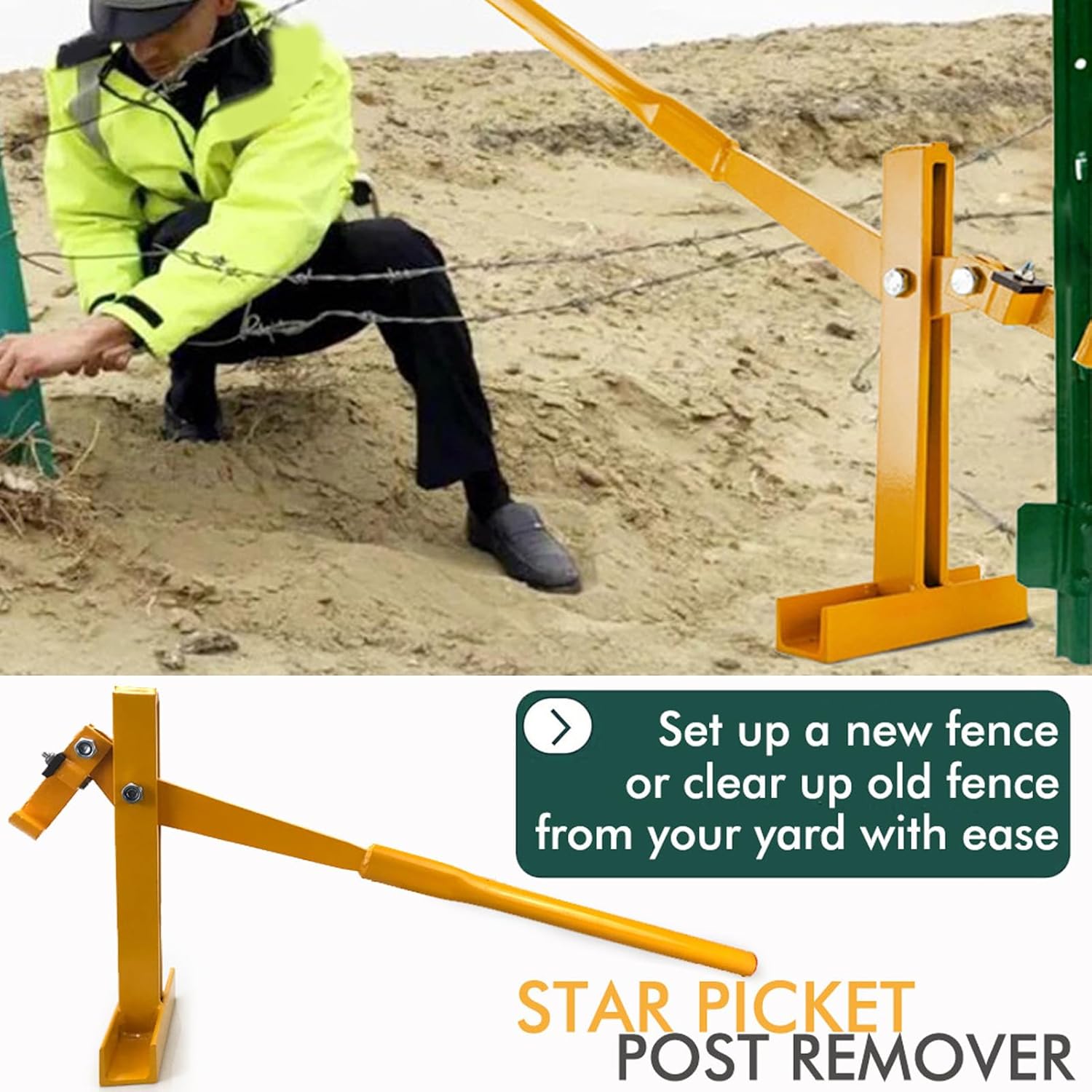 Heavy Duty Post Puller Set with Lifting Chain for Fence Posts O134688