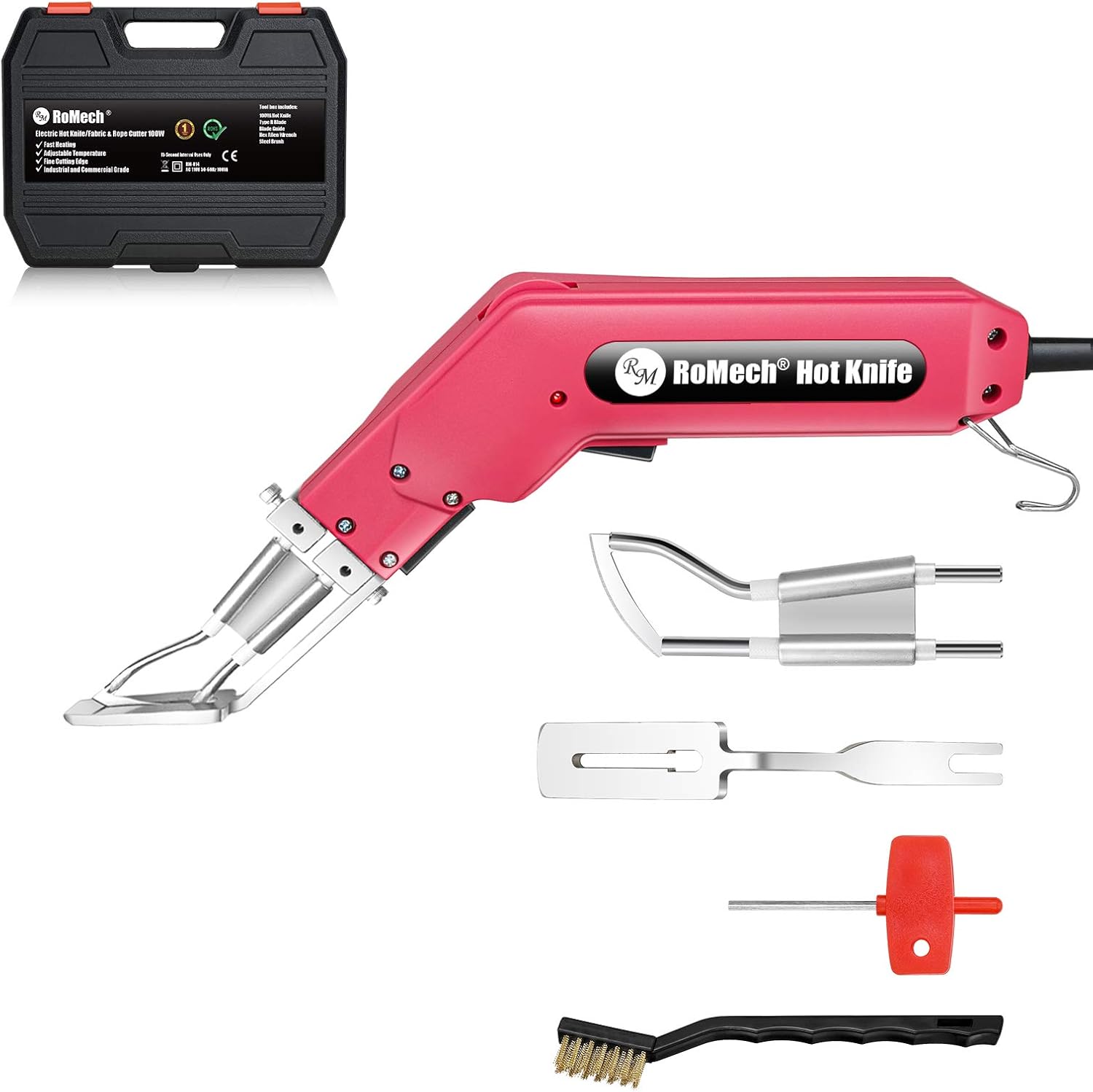 ROMECH Pro Electric Hot Knife Rope Cutter Fabric Cutter with Replacement R Blade S811