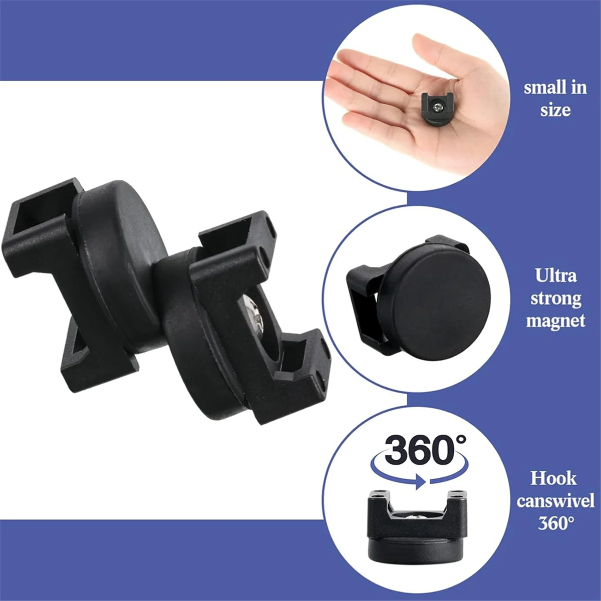 Magnetic Zip Tie Mount Cable Holder with Heavy Duty Zip Ties, Black K70345