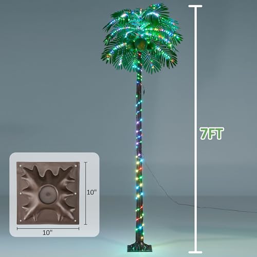 6FT 400 LED Lighted Palm Tree with Coconuts Outdoor Artificial S29157