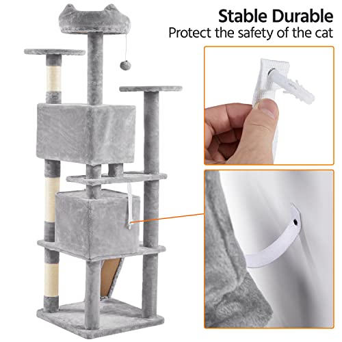 Yaheetech 54in Cat Tree Tower Condo Furniture with Scratch Post Y196