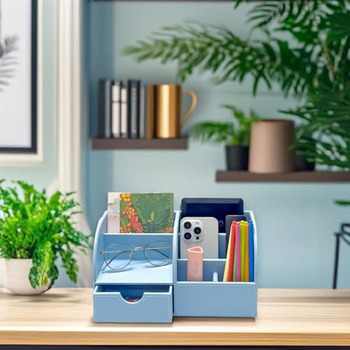UnionBasic Desk Organizer Leather Pen Holder Storage Box, Black C712
