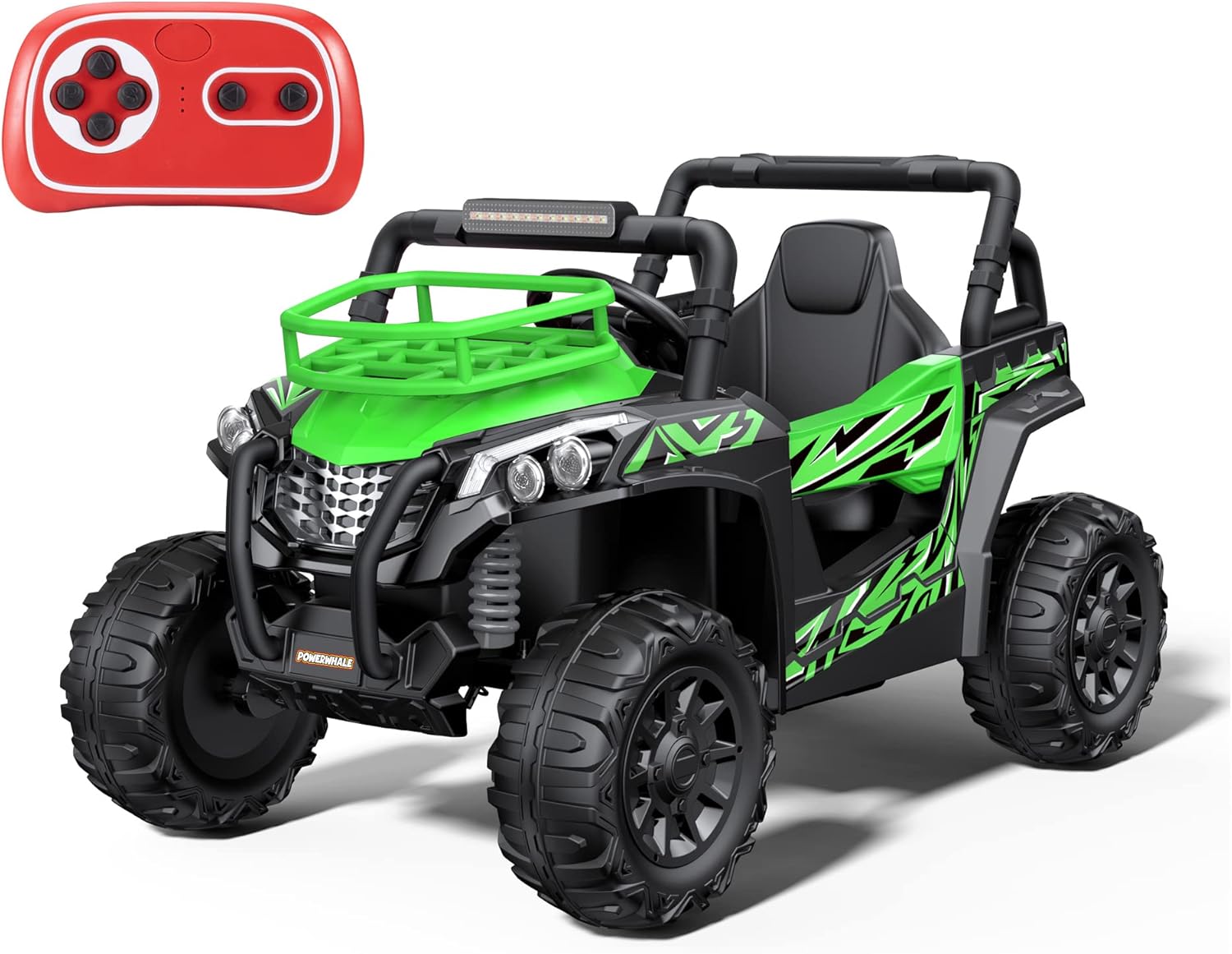Ride On Car for Kids - 24V UTV Battery Powered Ride On Toys with Remote Control 4WD Kids Electric Car, 4.2Mph High Speed, Children's and Christmas Gift- Green, Large