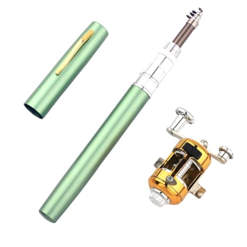 Fishing Rod with Spinning Reel Combo Kit, Mini Fishing Pole, Portable Telescopic with Reel, Pen Sized Pocket Fishing Rod for Travel Saltwater Freshwater Sea