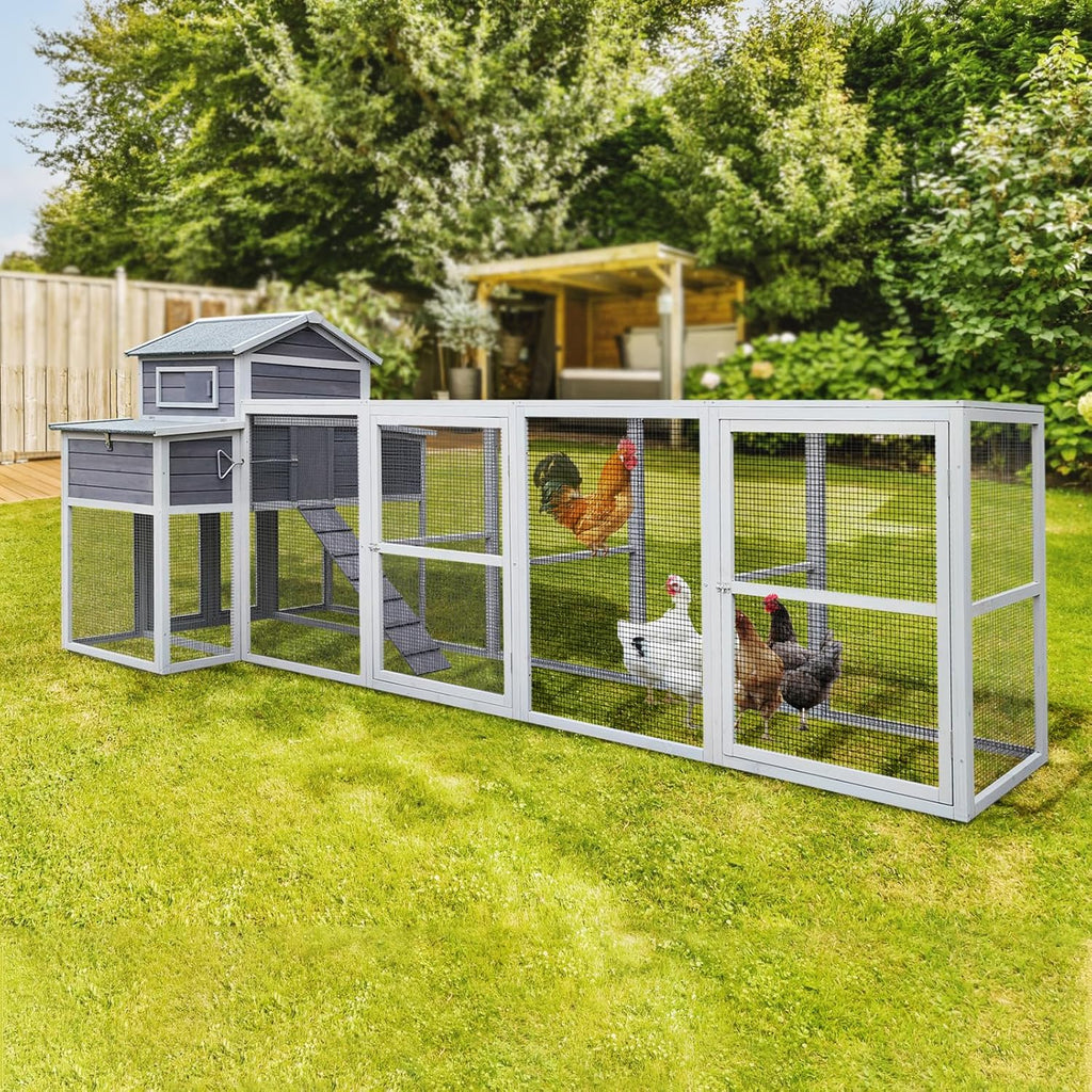 Extra Large Wooden Chicken Coop with Nesting Boxes and Perches S86686