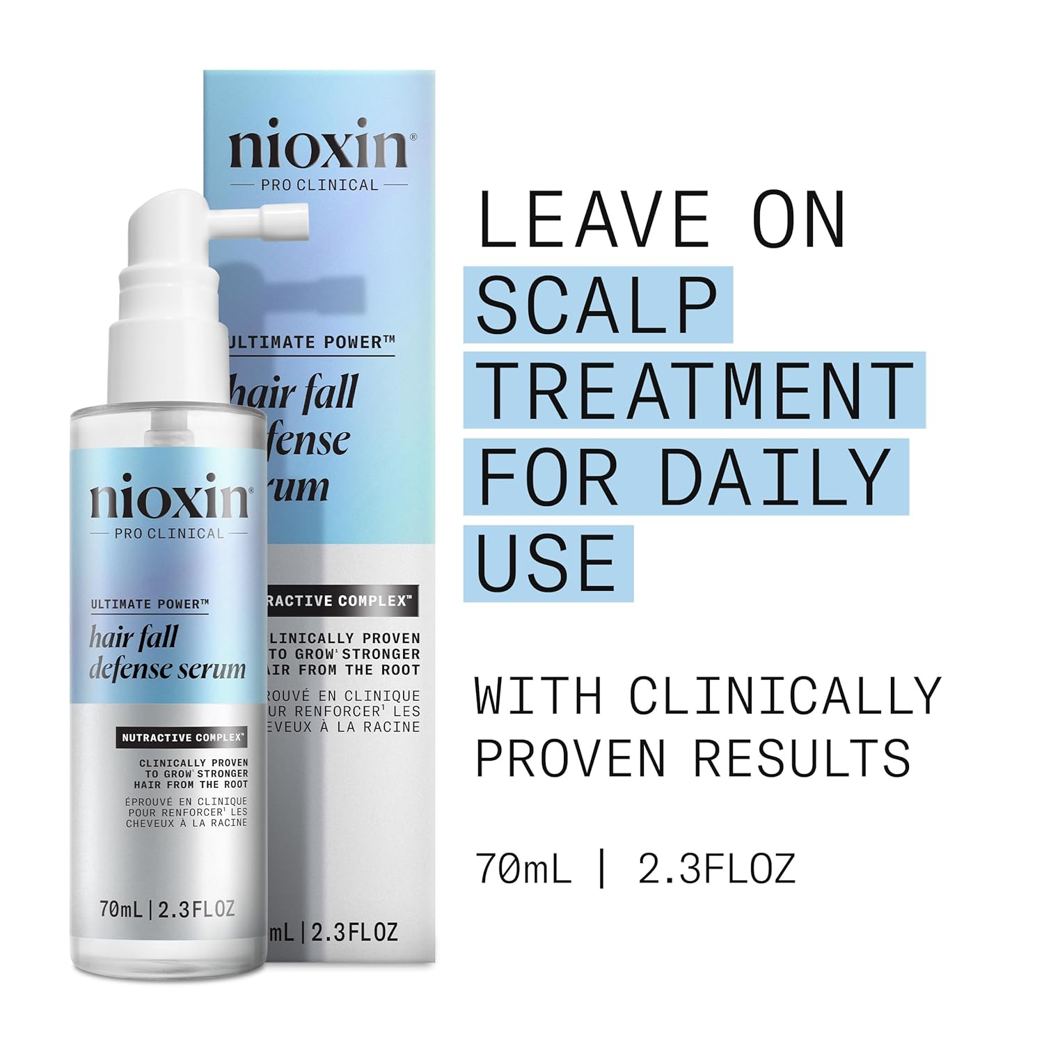 Nioxin Hair Fall Defense Serum, Intensive Daily Leave-In Hair Treatment, 2.3 oz W190