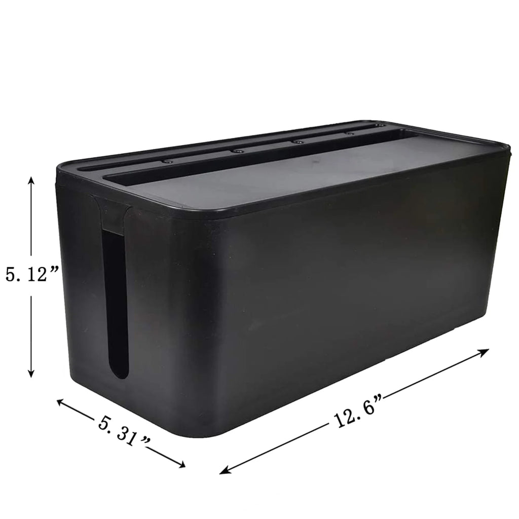 Cable Management Box for Desk, Power Strip Holder (Black) B6224