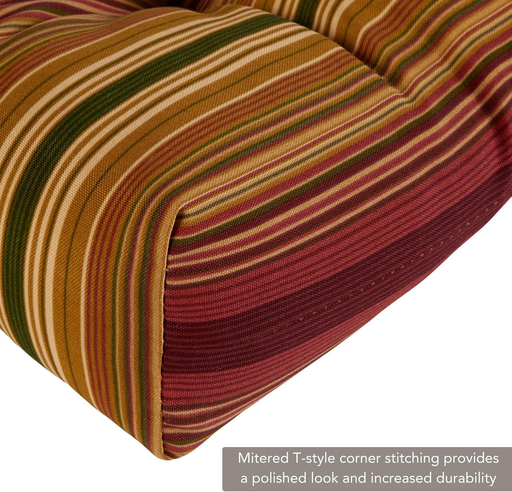 Greendale Home Fashions Outdoor High Back Chair Cushion, Set of 2, Cinnamon Stripe W1677