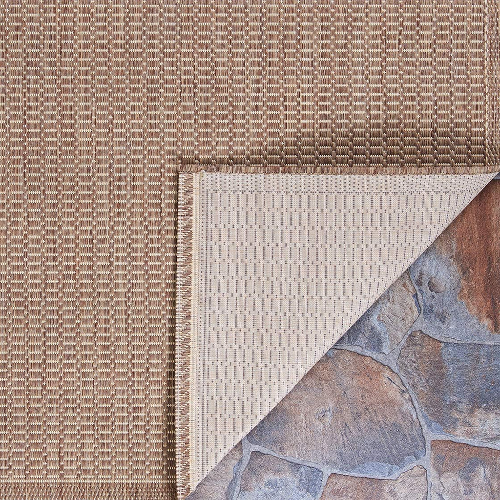 Couristan Recife Saddle Stitch Indoor/Outdoor Area Rug, 7'6", Cocoa Brown-Natural I1448
