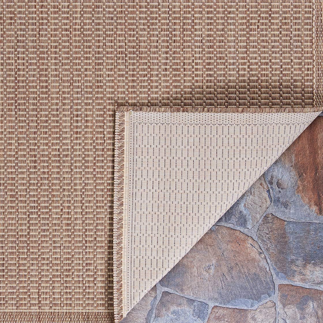 Couristan Recife Saddle Stitch Indoor/Outdoor Area Rug, 7'6", Cocoa Brown-Natural I1448