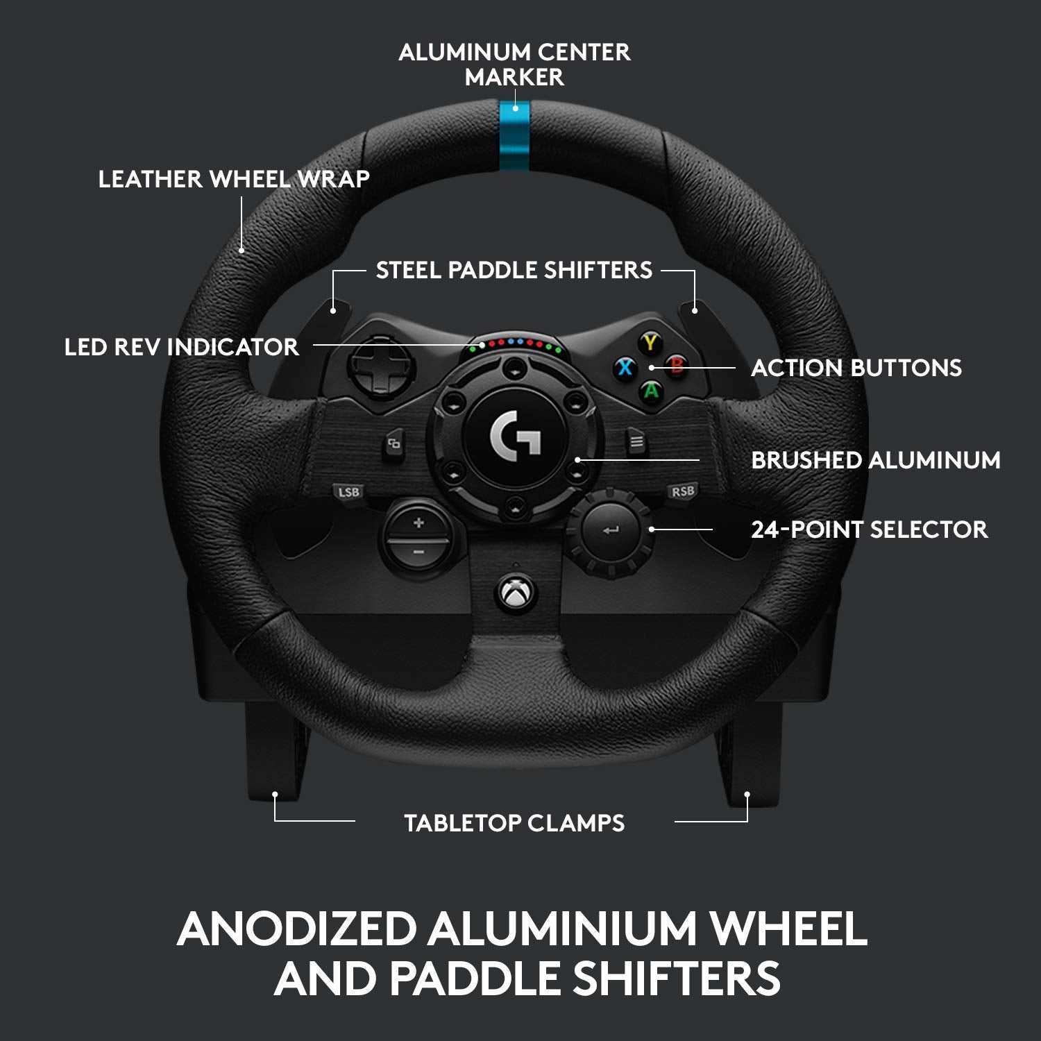 Logitech G923 Racing Wheel and Pedals for PC, Xbox X, Xbox One Q1759