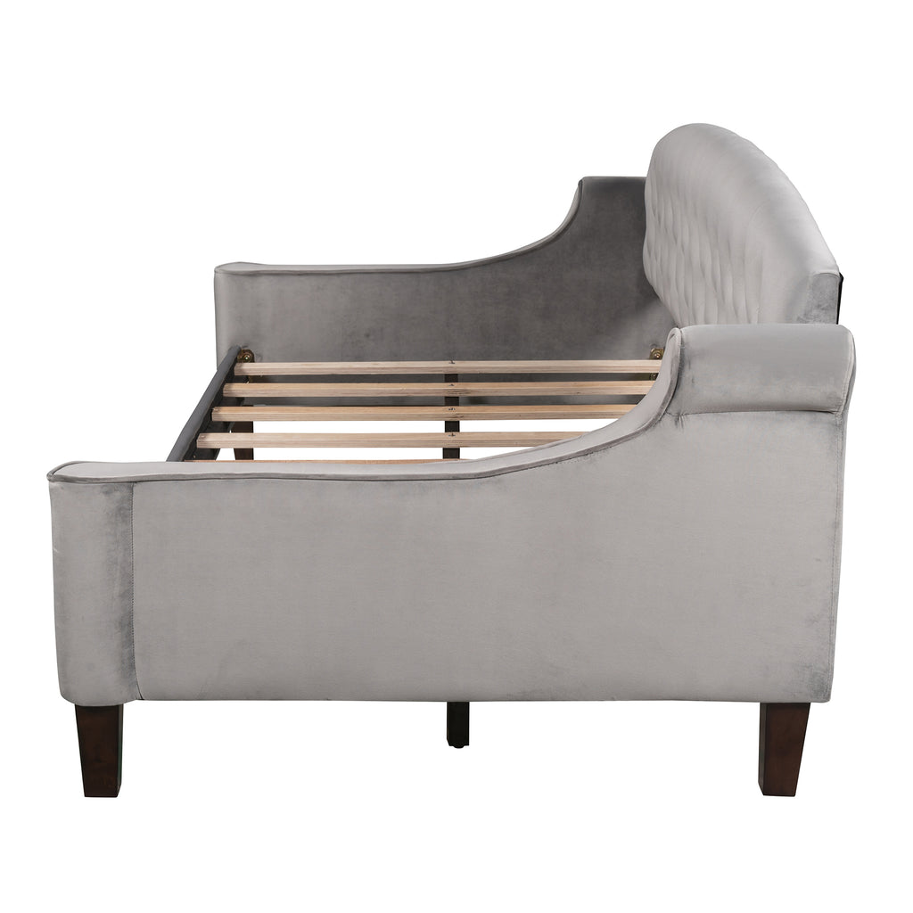 Euroco Twin Size Tufted Button Daybed Gray X460649