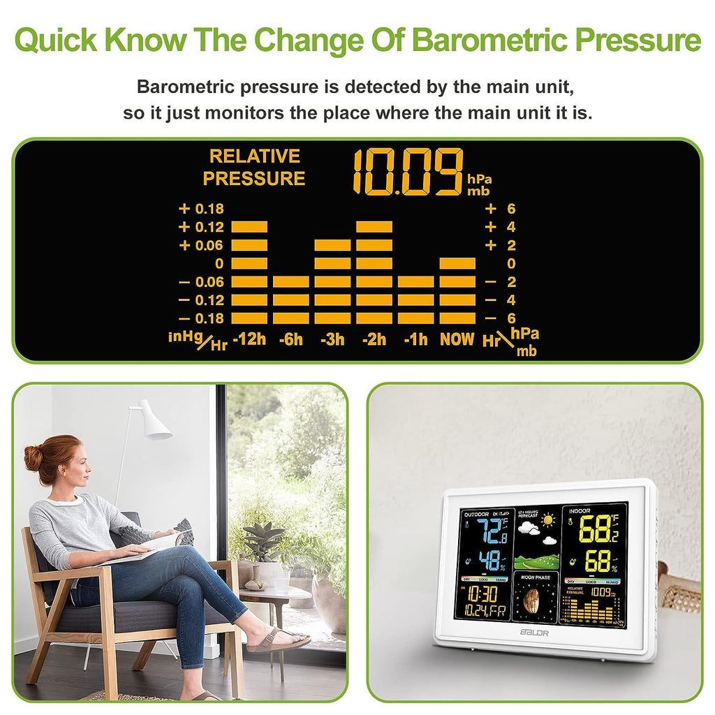 BALDR Wireless Indoor Outdoor Weather Station with Atomic Clock M22285