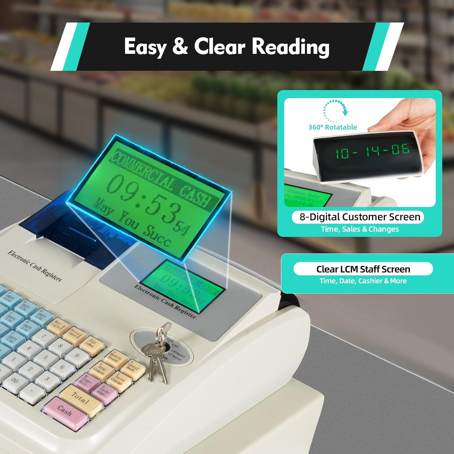 Small Business Cash Register with Thermal Printer and Cash Drawer I4343