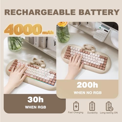 YUNZII C68 Wireless Mechanical Keyboard 65% Hot Swap RGB Backlit for Win/Mac O62087