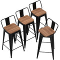 Andeworld 30 Inch Swivel Bar Stools Set of 4 Counter Height Stools Industrial Metal Barstools (30 inch, Distressed White)