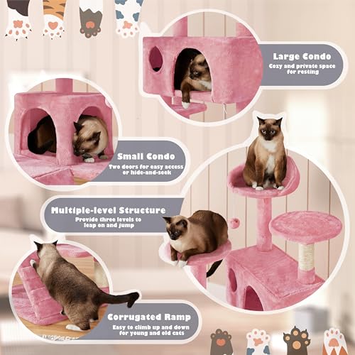 Yaheetech 54in Cat Tree Tower Condo Furniture with Scratch Post Y196