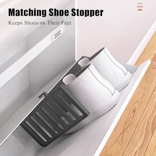Wall Mounted Shoe Cabinet with Flip Drawers, Gray C281