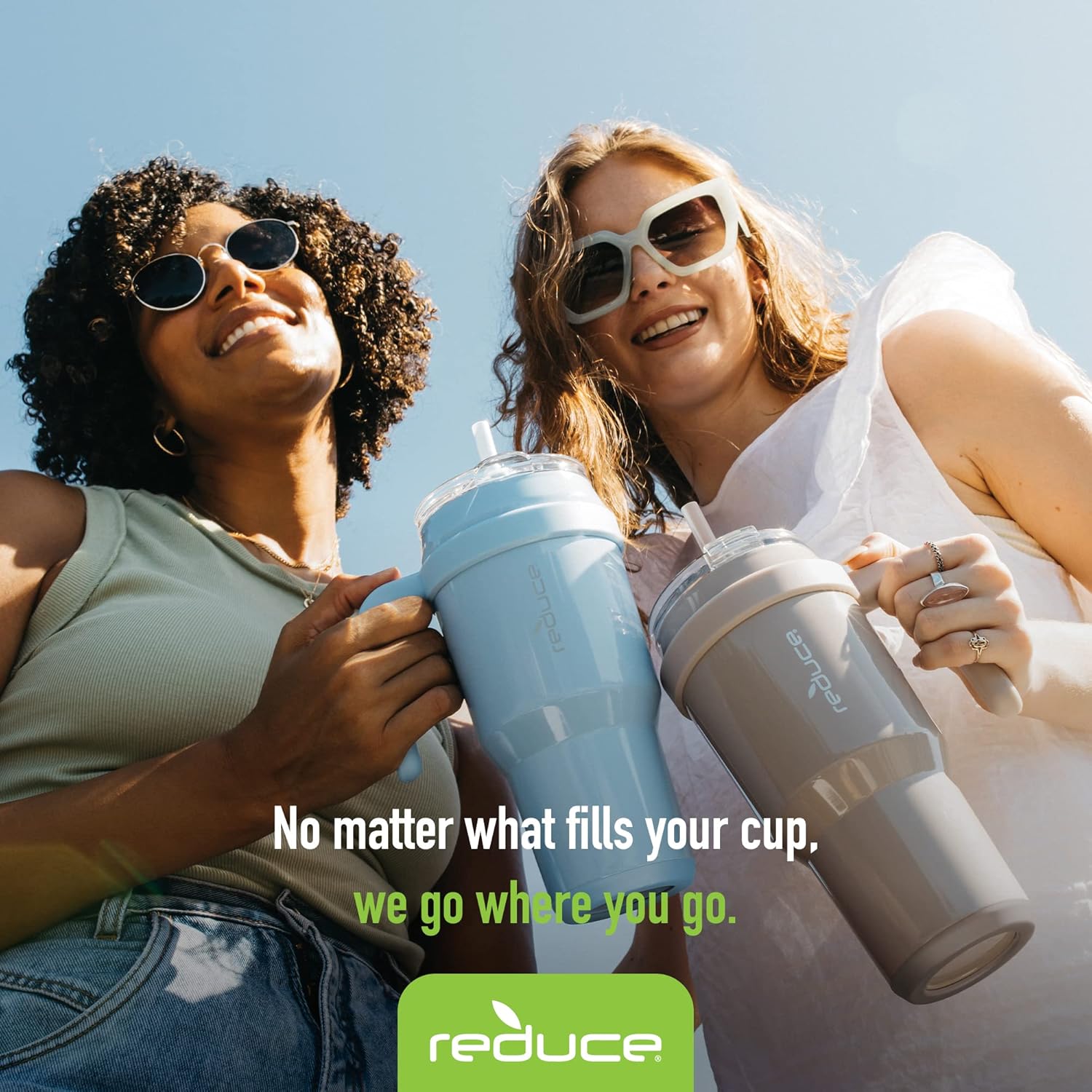 REDUCE 40 oz Tumbler with Handle Vacuum Insulated Stainless Steel Mug with Straw Q407