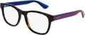 Gucci GG 0004O 003 Havana Plastic Square Eyeglasses 53mm