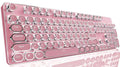 EWEADN TK950 Typewriter Keyboard Wireless Mechanical Keyboard, 104 Keys Aesthetic Typewriter Keyboard with White Backlit, Anti-Ghosting, Blue Switch Bluetooth/2.4GHz/USB-C Wired Cute keyboard-Pink