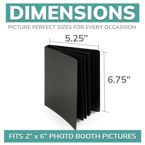 Photo Booth Album 2x6 with Picture Sleeves, 26 Pages, Black Q30395