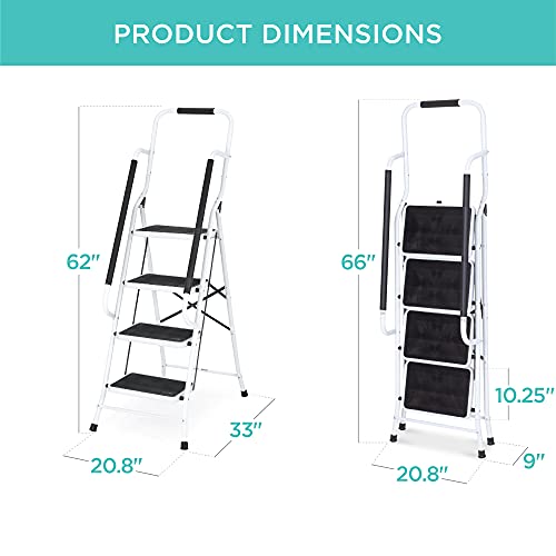 Best Choice Products 4-Step Folding Ladder with Padded Hand Grips O490