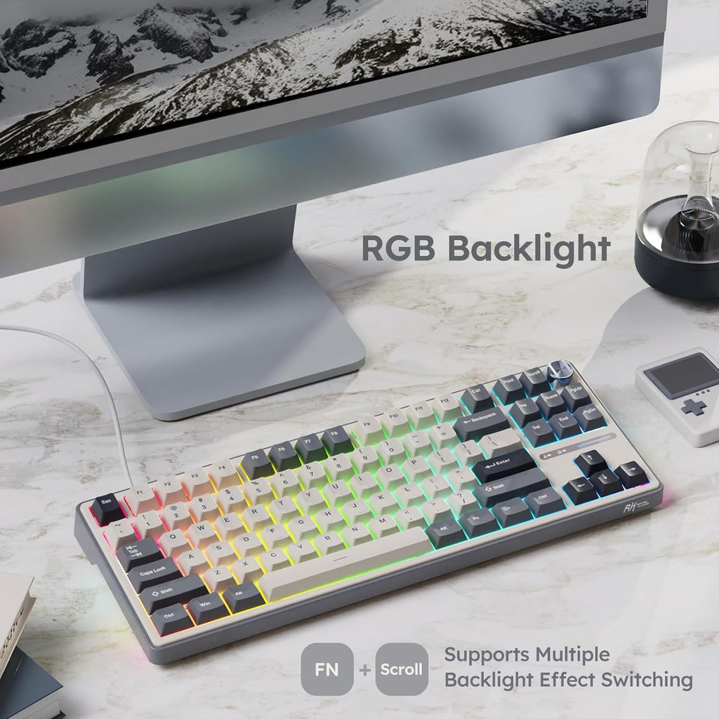 RK ROYAL KLUDGE R87 Pro Wired Mechanical Keyboard 75% RGB Hot Swappable Knob I523