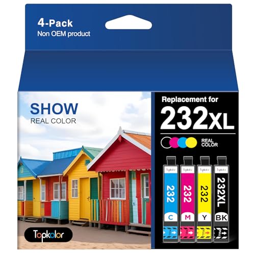 232XL Ink Cartridges 232 Replacement for 232XL Ink Cartridges Combo Pack T232 232XL 4200 Ink Cartridges Work with WF-2930 XP-4200 XP-4205 WF-2950 Printer,4-Color