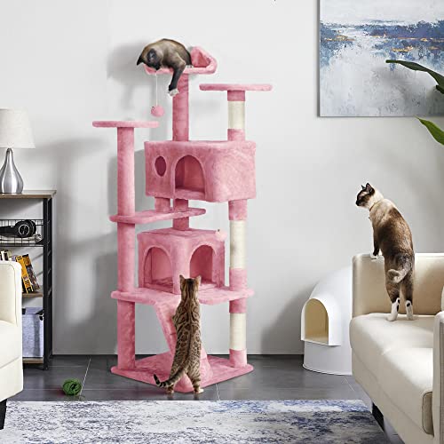 Yaheetech 54in Cat Tree Tower Condo Furniture with Scratch Post Y196