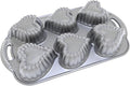 Nordic Ware Elegant Heart Cakelet Pan, Metallic