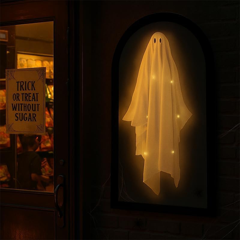 Ghost Mirror with Creepy Eyes for Halloween Decor S17062